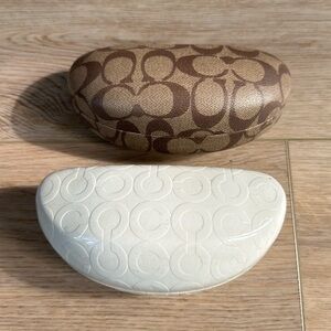 Coach sunglasses cases x2 white and classic brown